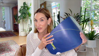 Nikki DeRoest with her light therapy device