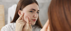 Woman concern about her skin