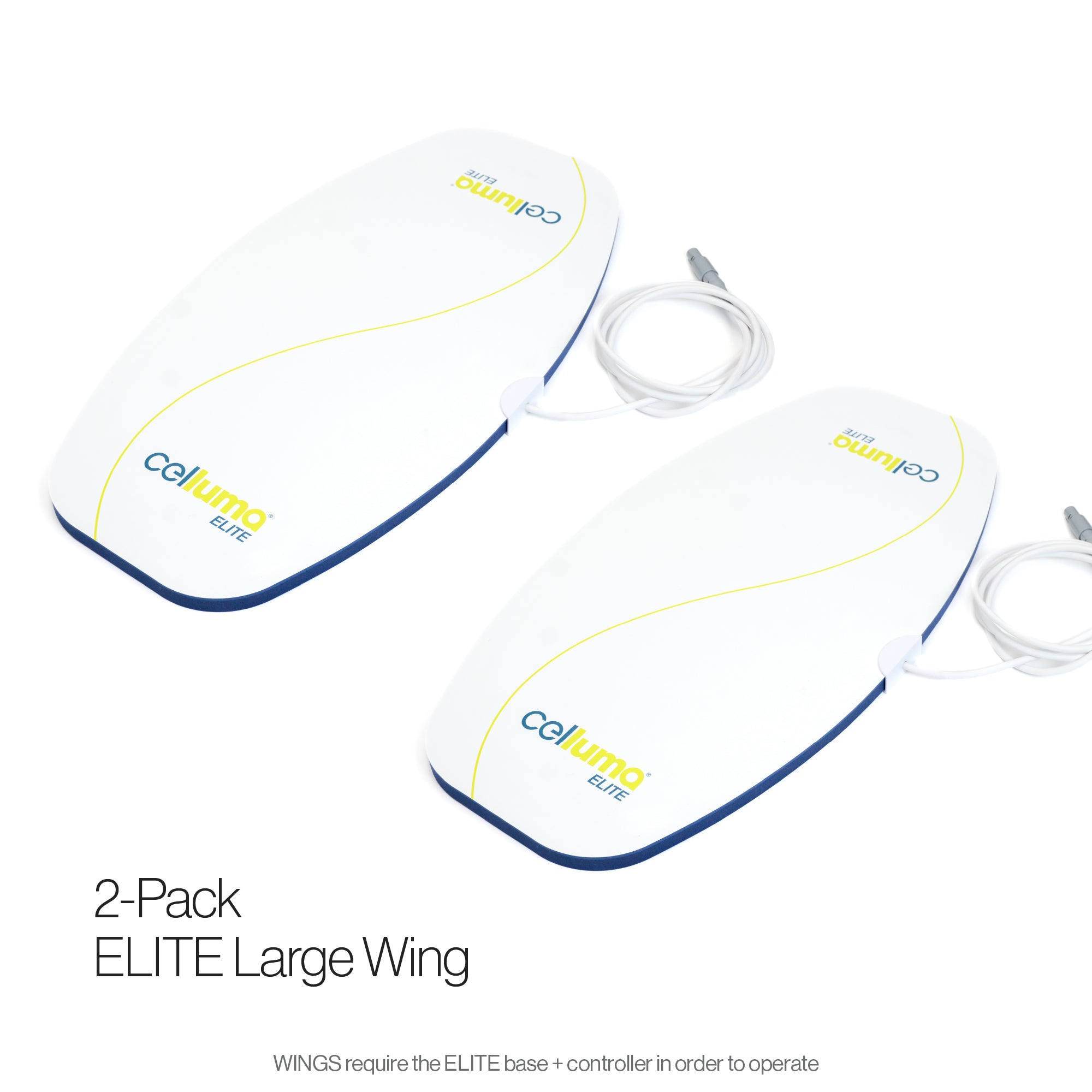 The 2-Pack of Large WINGS - accessory LED panels for exclusive use with the Celluma ELITE modular LED device. Requires ELITE Base & controller to operate.