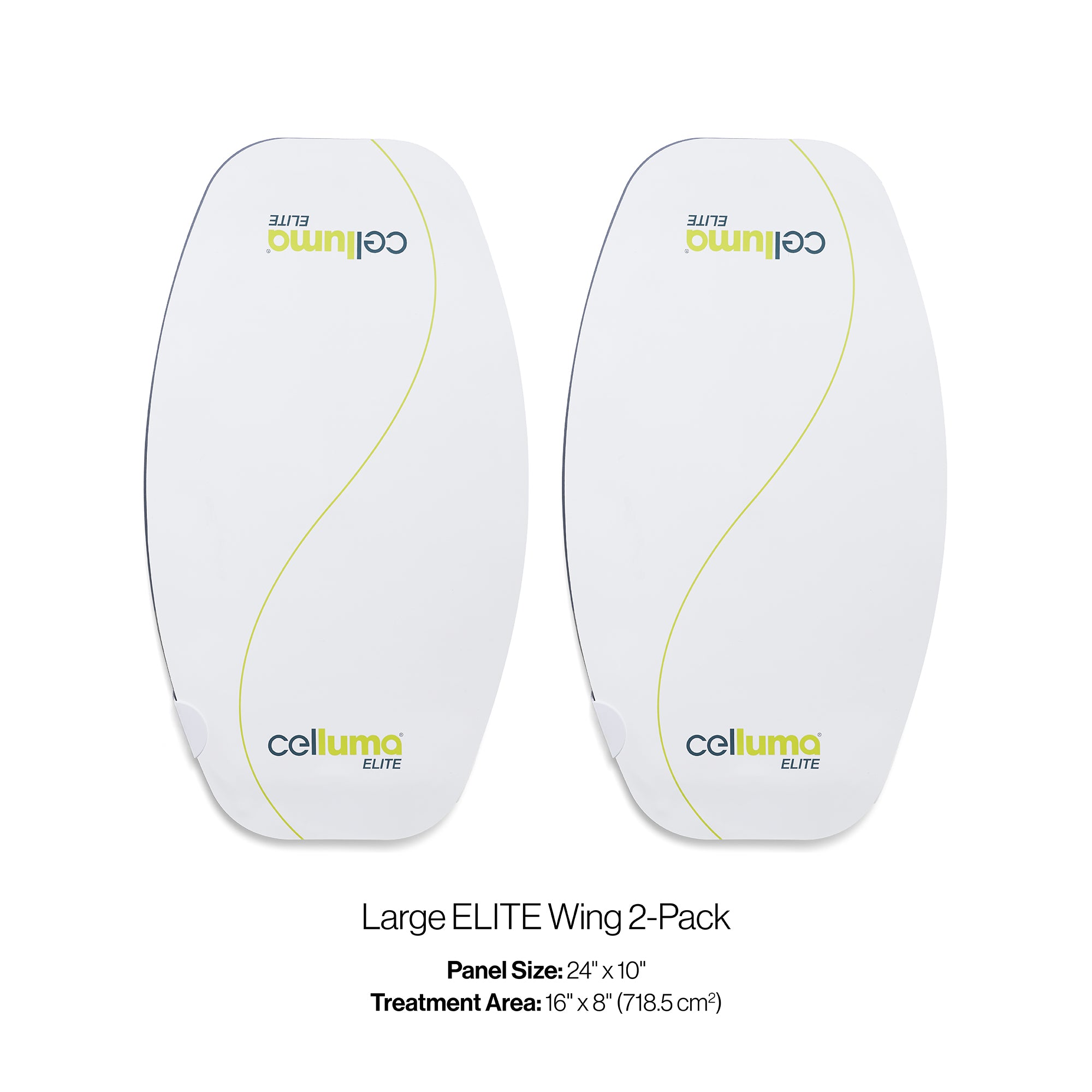 Celluma ELITE Large Wing 2-Pack for LED light therapy, featuring expanded treatment coverage for thighs, hips, waist, and larger body areas.
