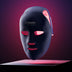 LED red light therapy face mask showing red lights active with 