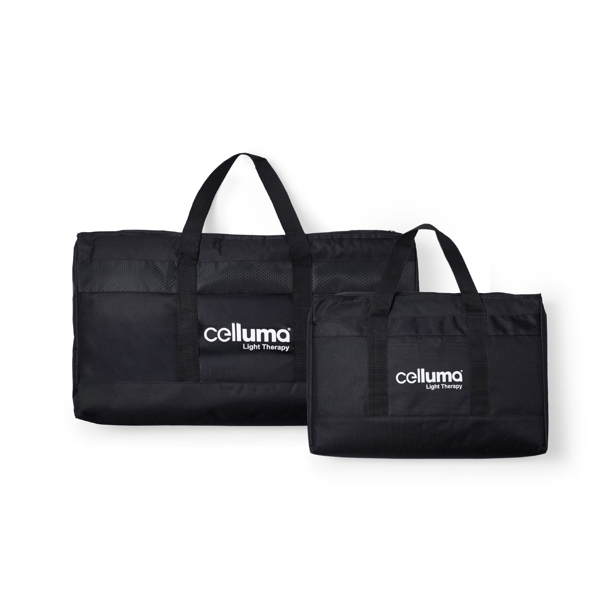 The small and large Celluma Premium Padded Tote Bag side by side.