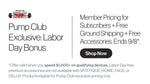 Pump Club Exclusive: Labor Day Bonus